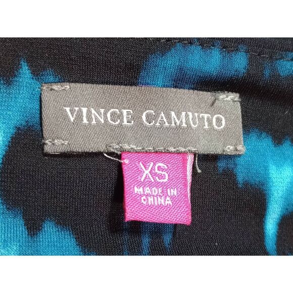 Vince Camuto Dress‎ Ladies Extra Small Black Aquamarine Long Sleeve Midi - Picture 5 of 7